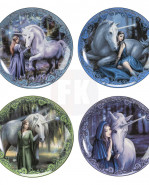 Anne Stokes Plates 4-Pack Unicorn and Maiden